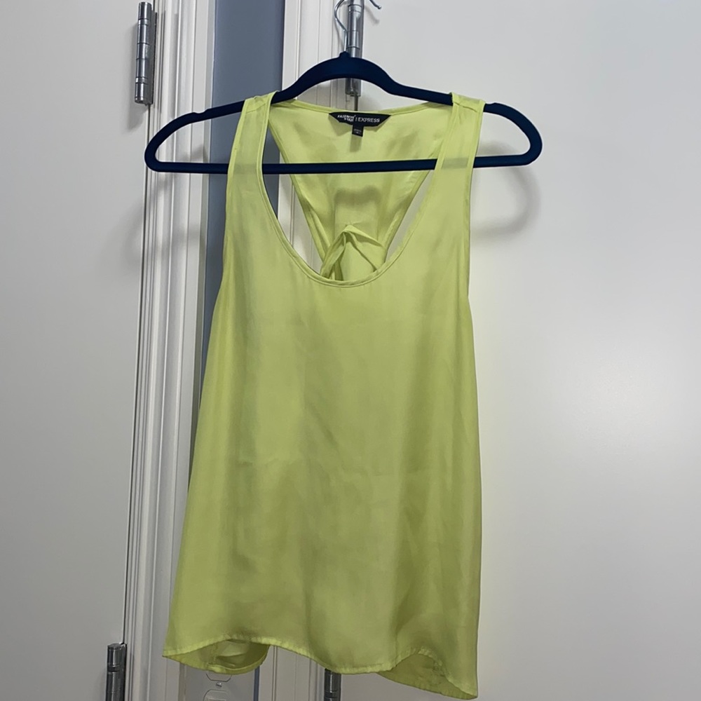 Express, size S/P lime green top, worn and in good condition.